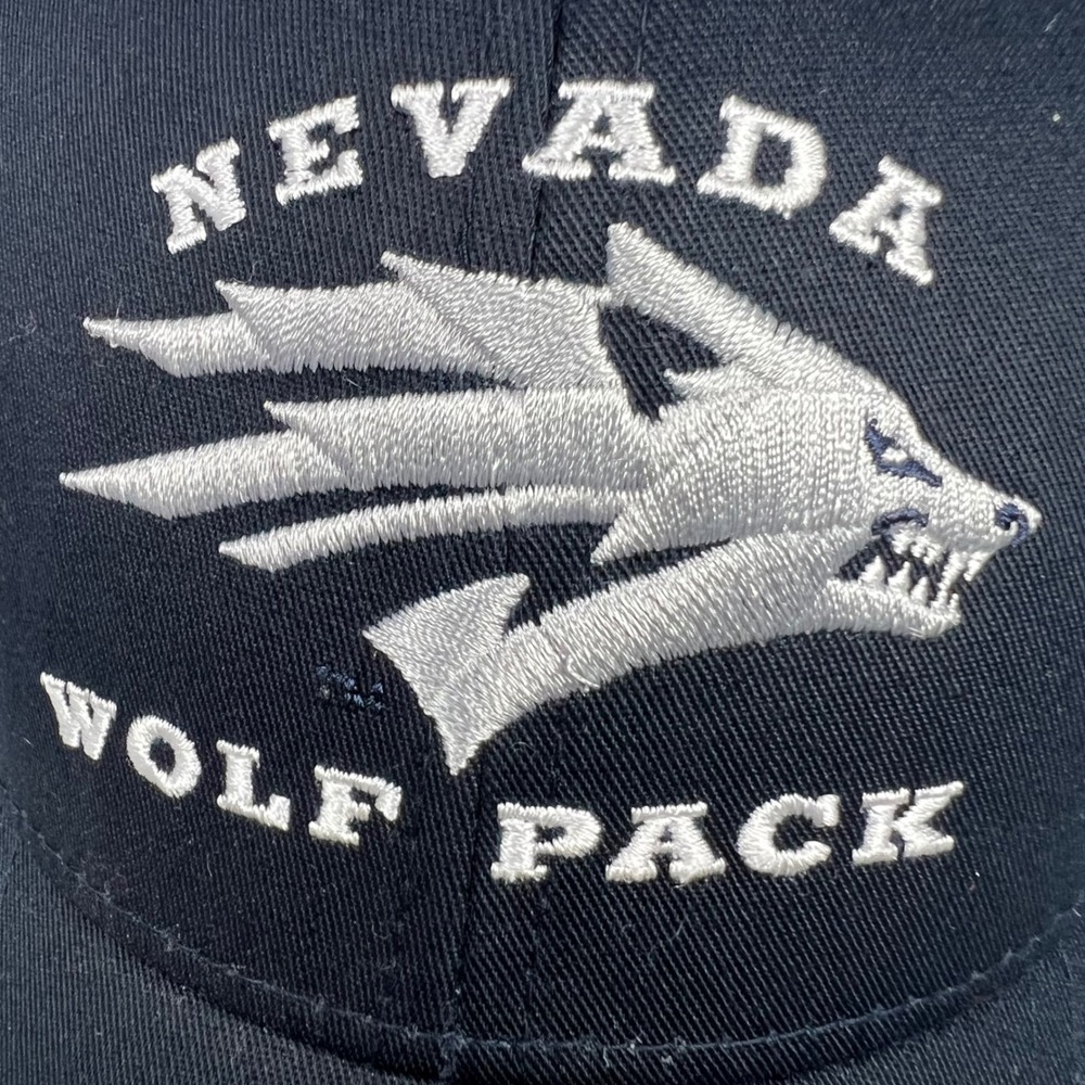 Nevada Wolf Pack Baseball Cap Black Embroidered Logo Adjustable Adult Collegiate - Picture 2 of 8